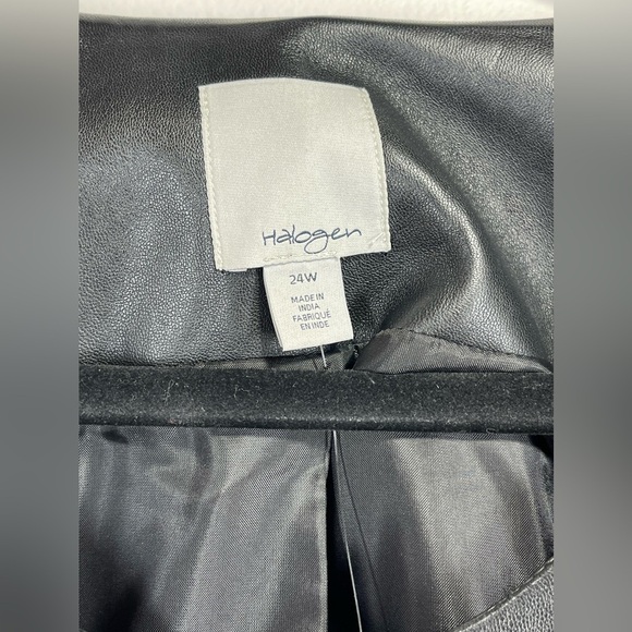 NWT HALOGEN Women’s Plus Size 100% Leather Jacket Size 24W - Picture 12 of 16